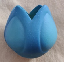 Vintage Van Briggle tulip vase blue, turquoise