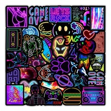? 100x St�ck Bunte Neon Style Stickerbomb - Aufkleber