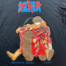 Akira Anime Katsuhiro Otomo 1982 Kaneda Motorcycle Graphic T-Shirt Mens L Black