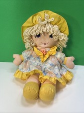 Tb Trading Girl Doll Yellow Yarn Plush Flower Dress Hat 15  Satin Pink Rose
