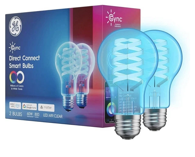 GE CYNC A19 Smart LED Light Bulbs. A8