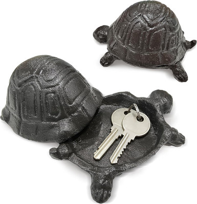 Cast Iron Turtle Key Hider, Hide a Key outside Turtle Statues Key Box, Spare Key