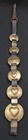 Antique Civil War Era Brass Heart Studded Leather Horse Pull / Leading Strap