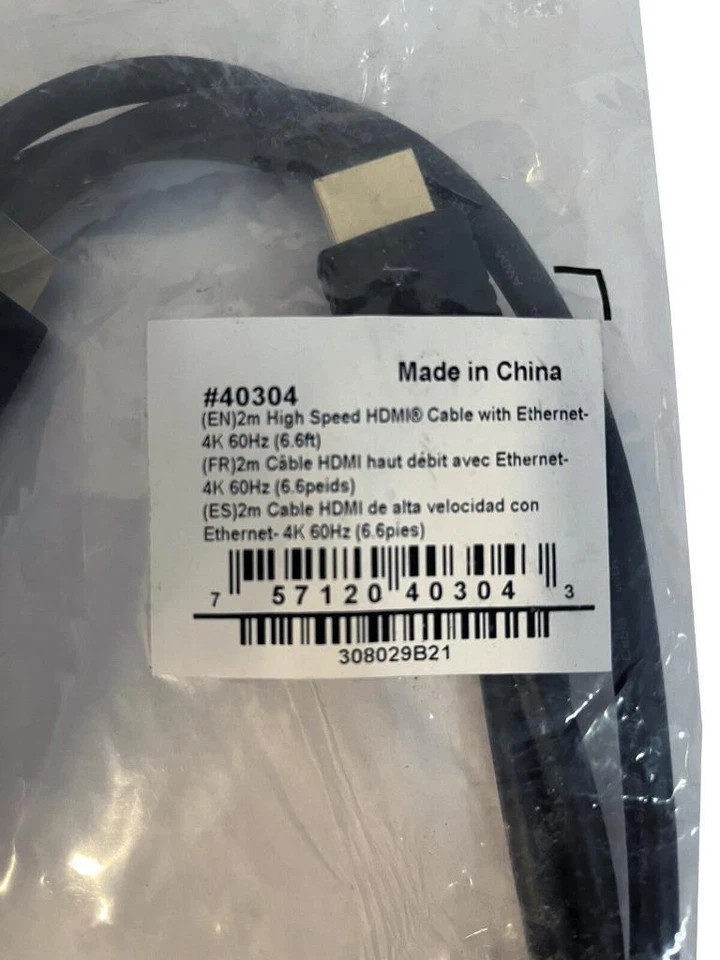 Genuine C2G 40304 2m High Speed HDMI Cable with Ethernet 4K 60Hz 6.6ft GC5676 - Image 2 of 3