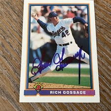 Autographed  1991 Bowman . GOOSE GOSSAGE   HOF.       #G-1