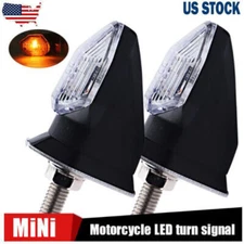 LED Mini Motorcycle Turn Signal Indicator Blinker Amber Lights For Suzuki Yamaha