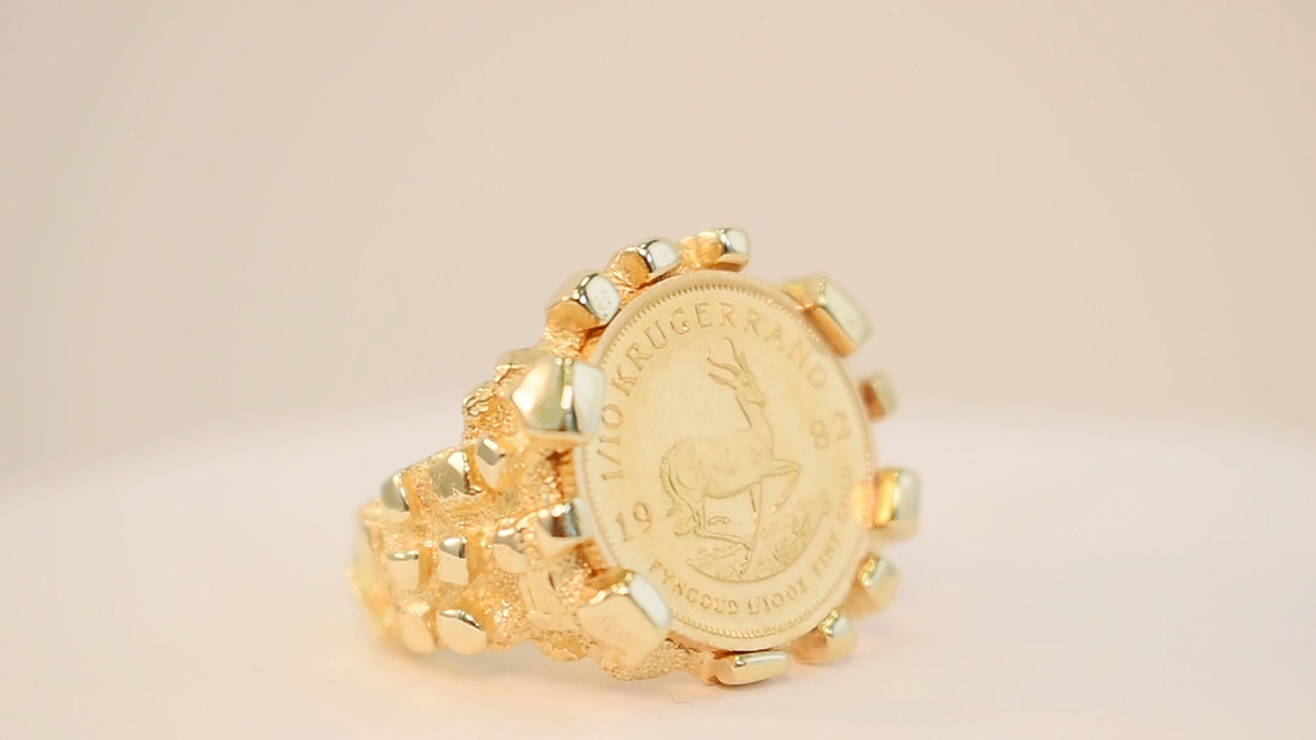 Krugerrand 22k Gold Coin Ring