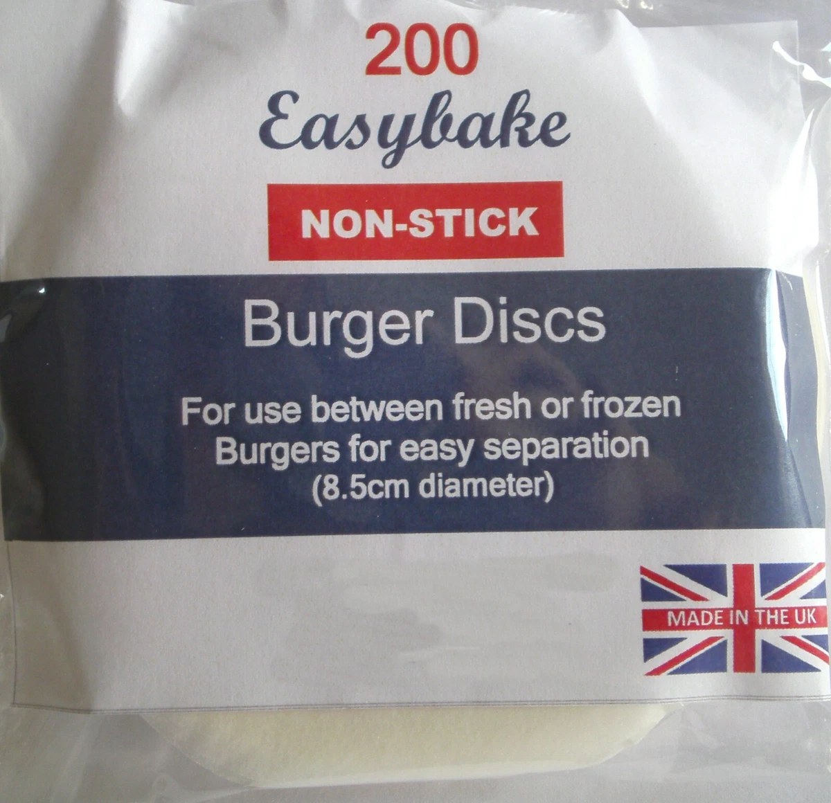 Discos de cera para hamburguesas papel de hamburguesa recién congelado 1/4 lb 8,5 cm 10 cm