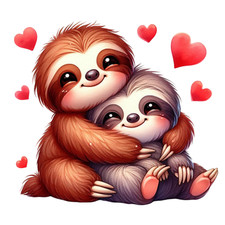 Wall Decal Sticker Sloth, Couple Valentine's Day Wall Sticker 18X18cm Large