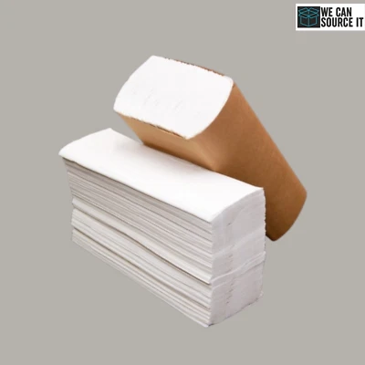 WE CAN SOURCE IT LTD 2-Ply White Hand Towel Tissue - Z Fold 3000 Small Premium Quality Paper Sheet