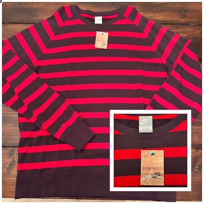 Vintage Y2K Nike Sportswear Striped Crewneck Sweatshirt Size 2XL-TALL DEADSTOCK