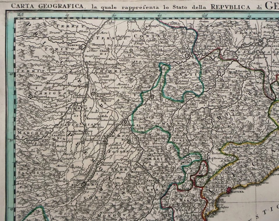 Map "Mappa Geographica Status Genuensis" (Genoa-Liguria) Homann Heirs, 1749 - Image 4 of 4