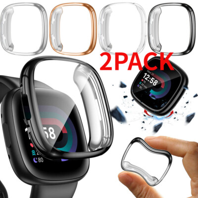 2x Fitbit Versa 4 Sense 2 Case TPU Shell Case Screen Cover Protector Full Cover