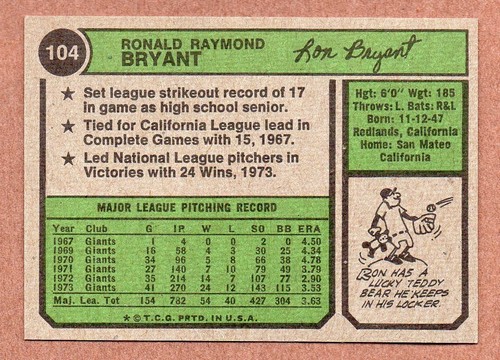 1974-topps-104-ron-bryant-giants-ex-or-nicer-20-rebate-w-10-ebay