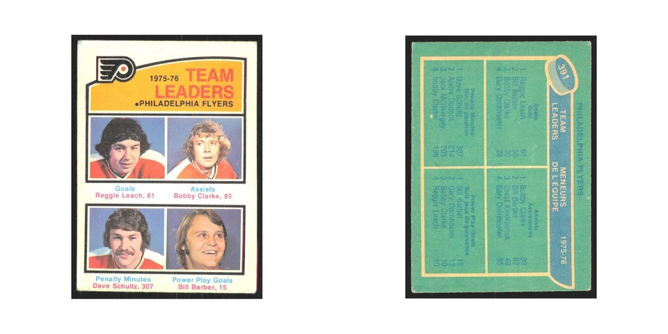 1976 Reggie Leach Bobby Clarke Davenport SchultzBarber Philadelphia Flyers - Image 3 of 3
