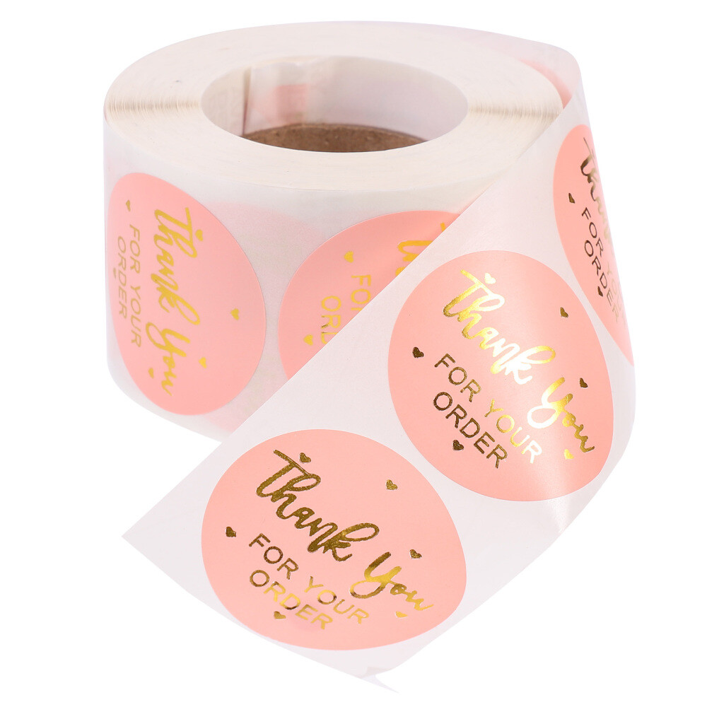 500 Pcs Thank You Stickers Small Business Self-adhesive Homemade Goods