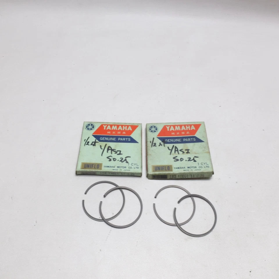 Juego de anillos de pistón originales Yamaha 1968-1969 YAS1C AS2 tamaño 0,25 NOS 183-11601-11 Foto 4 de 4
