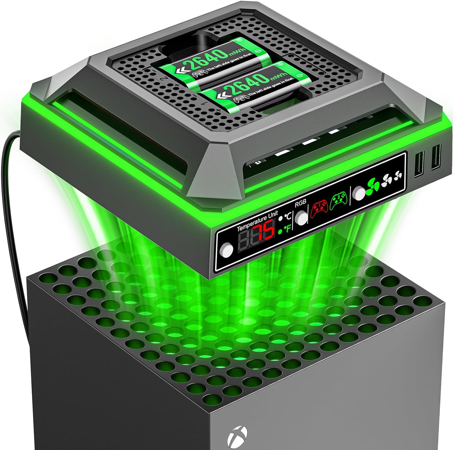Xbox Series X Cooling Fan with Charging Dock and 2 Battery Packs-image