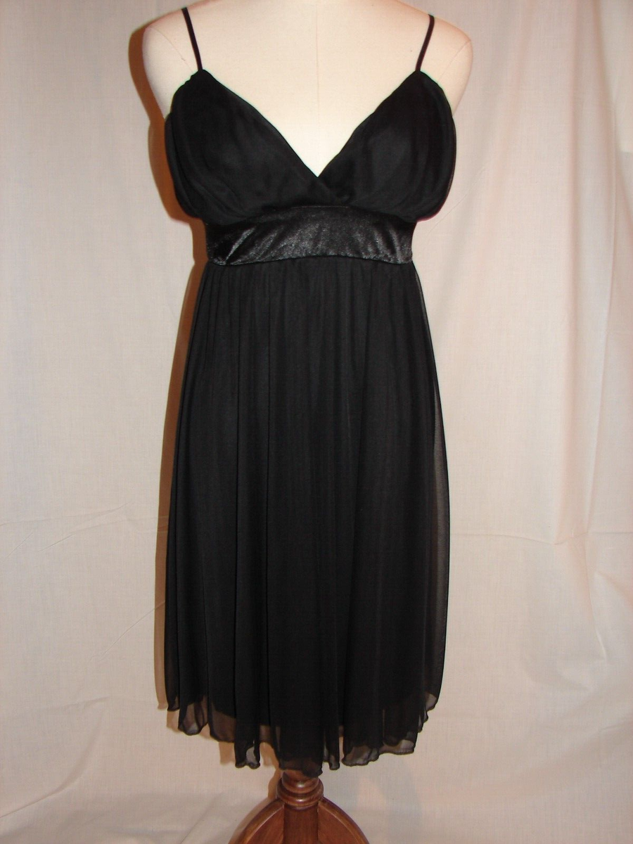 as u wish black dress Spaghetti Strap Cocktail ~ Size S ~ New Sleeve Laser Cut Fringed