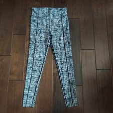 Lands' End Women's Active High Rise Compression Leggings Black Etched - Sz XS/P