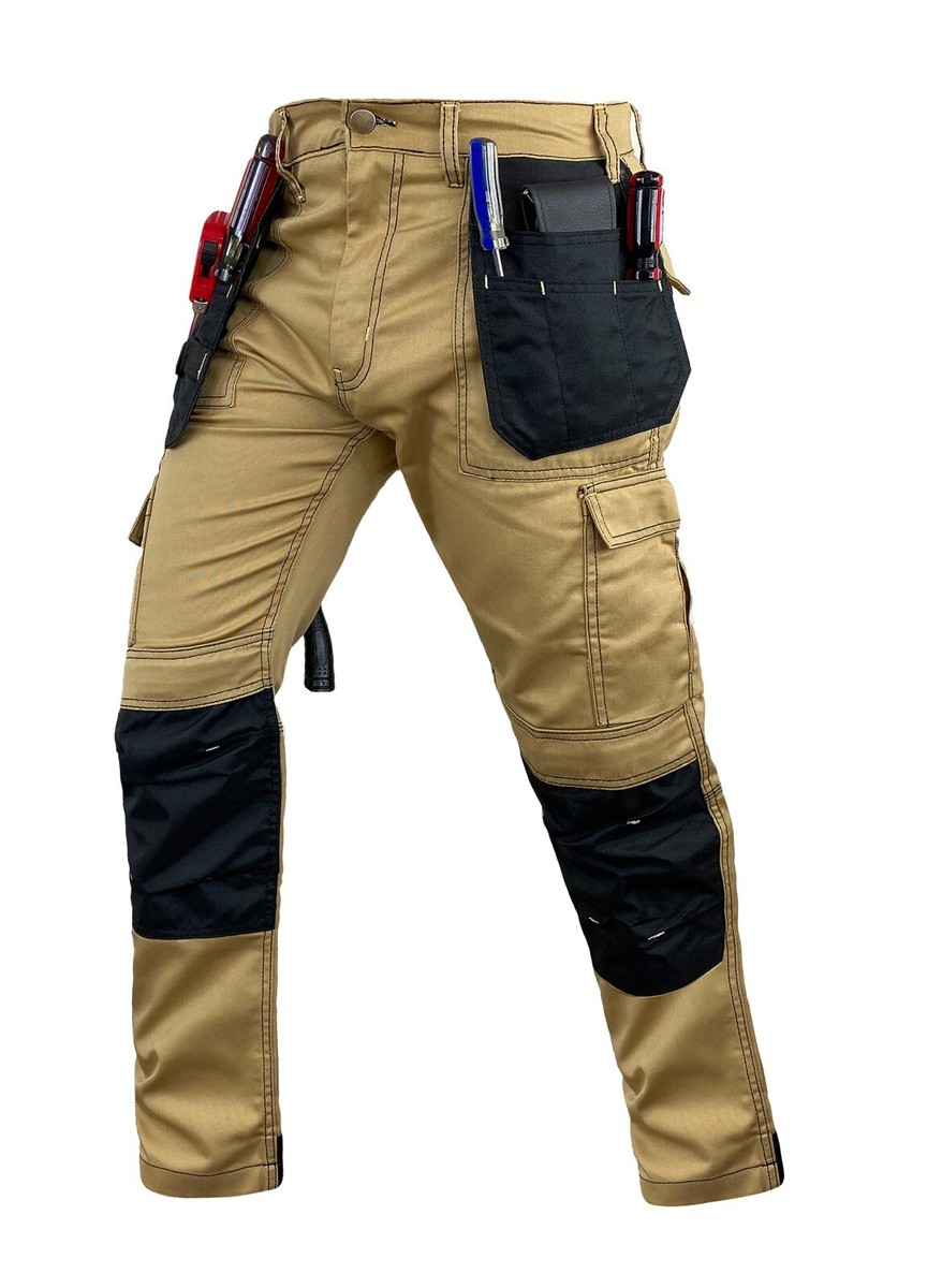 Workwear Pants Men's Heavy Duty Work Pants - Utility Cargo Trousers For ...