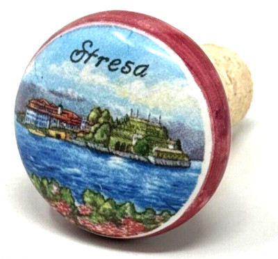 Stresa Wine Stopper, Ceramic And Cork Wine Stopper - Souvenir