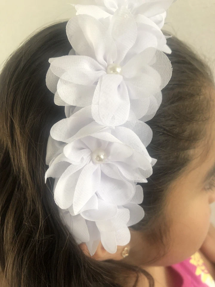 Diadema Corona Flor Color Blanco Halloween Catrina Bodas Foto 2 de 4