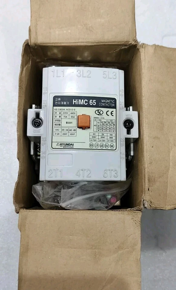 CONTACTOR MAGNÉTICO HIMC 65 100A 380-440V BOBINA HYUNDAI ENVÍO RÁPIDO GRATUITO FEDEX Foto 4 de 4