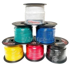 14 Gauge Primary Wire 6 Roll Assortment Pack 100 Ft of Copper Clad Aluminum 12V
