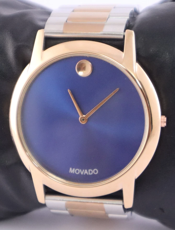Reloj Pulsera Casual MOVADO Cuarzo Esfera Azul Excelente Funcionamiento Mujer "Mantente Elegante" Foto 2 de 4