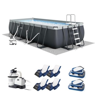 Intex 18ft x 9ft x 52in Ultra XTR Frame Pool, Cooler (2 Pack), & Float (4 Pack)