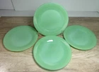 Vintage Fire King Jadeite Jane Ray Ribbed 9" Dinner Plates USA Set of 4