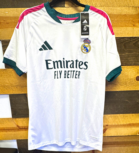 adidas Real Madrid Jude Bellingham #5 Men's Soccer Jersey White/Green/Red L