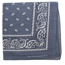 Extra Large Paisley Bandana 27x27 Inch Dark Grey