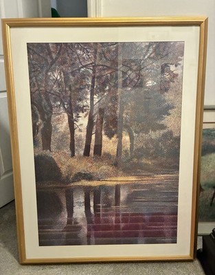 37  X 49  SHADOW DANCE  POINTILLSM TREES CHOICES OF ART CANVAS 