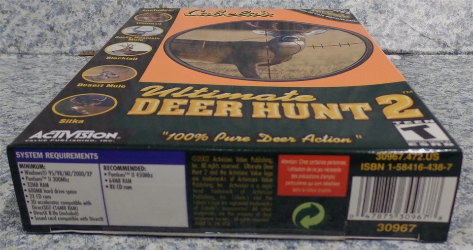 Video Game PC Cabelas Ultimate Deer Hunt 2 Two 2002 #1 NEW SEALED BOX - Image 3 of 4