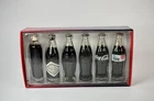 Vintage 2000 Coca-Cola Collectors Club 6 Pack Miniature Glass Bottles Set 3” NIB
