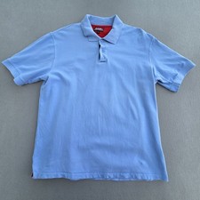 Musto Men's Blue Performance Polo Shirt Size Large L Short Sleeve Cotton Blend 