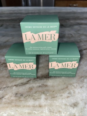 3 LA MER Moisturizing Cream - Travel Sized .24 oz / 7 mL - New In Boxes