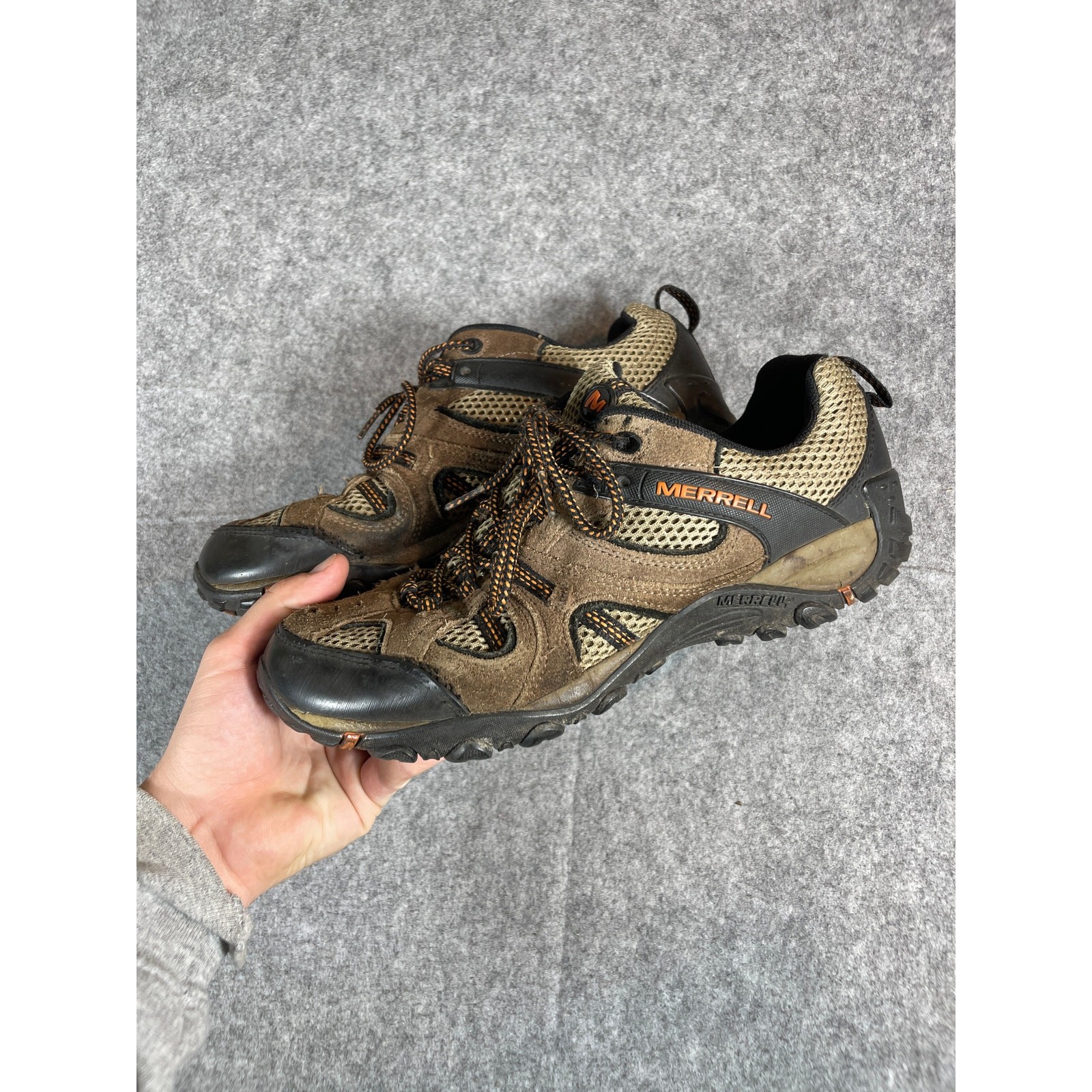 Merrell Yokota Trail Ventilatore Scarpe da Ginnastica Uomo 9 Pietre Arancione Bruciato Escursionismo