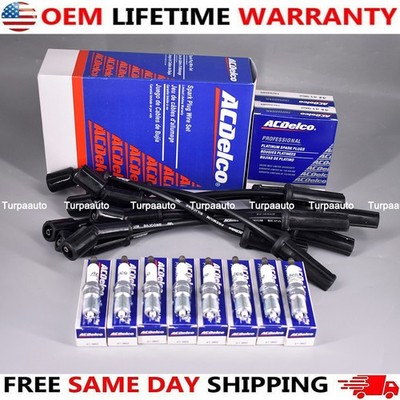 OEM 8set 9748HH Wires & 41-962 19299585 Spark Plugs for Chevrolet 4.8L 5.3L 6.0L