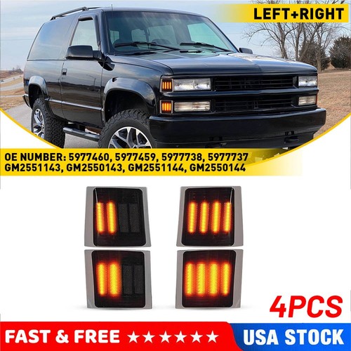 Spec-D Tuning 4PC Corner Lights for 1994-1998 Chevy C/K, Tahoe, Silverado, L+R Pair - Walmart Supplies