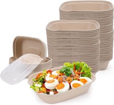 Leakproof 43 oz Paper Bowls Bulk for Hot/Cold Food - 50 Count