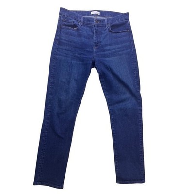 LOFT Super Soft Girlfriend Jeans Womens 30/10 Dark Blue Excellent Stretch Denim