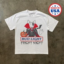 RETRO 80'S BUD LIGHT FRIGHT NIGHT HALLOWEEN T-Shirt Size S-4XL Reprint GB3641