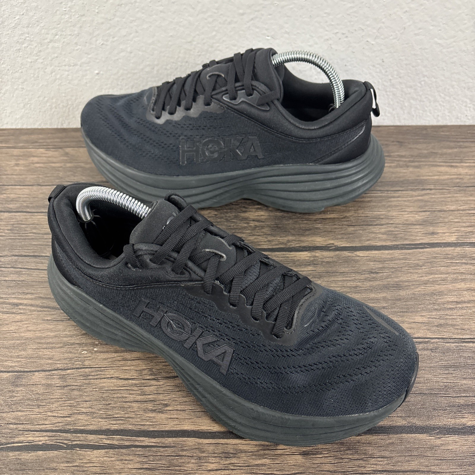 Hoka One One Bondi 8 Triple Black Running Shoes Women’s Size 10D Wide Sneakers thumbnail 9