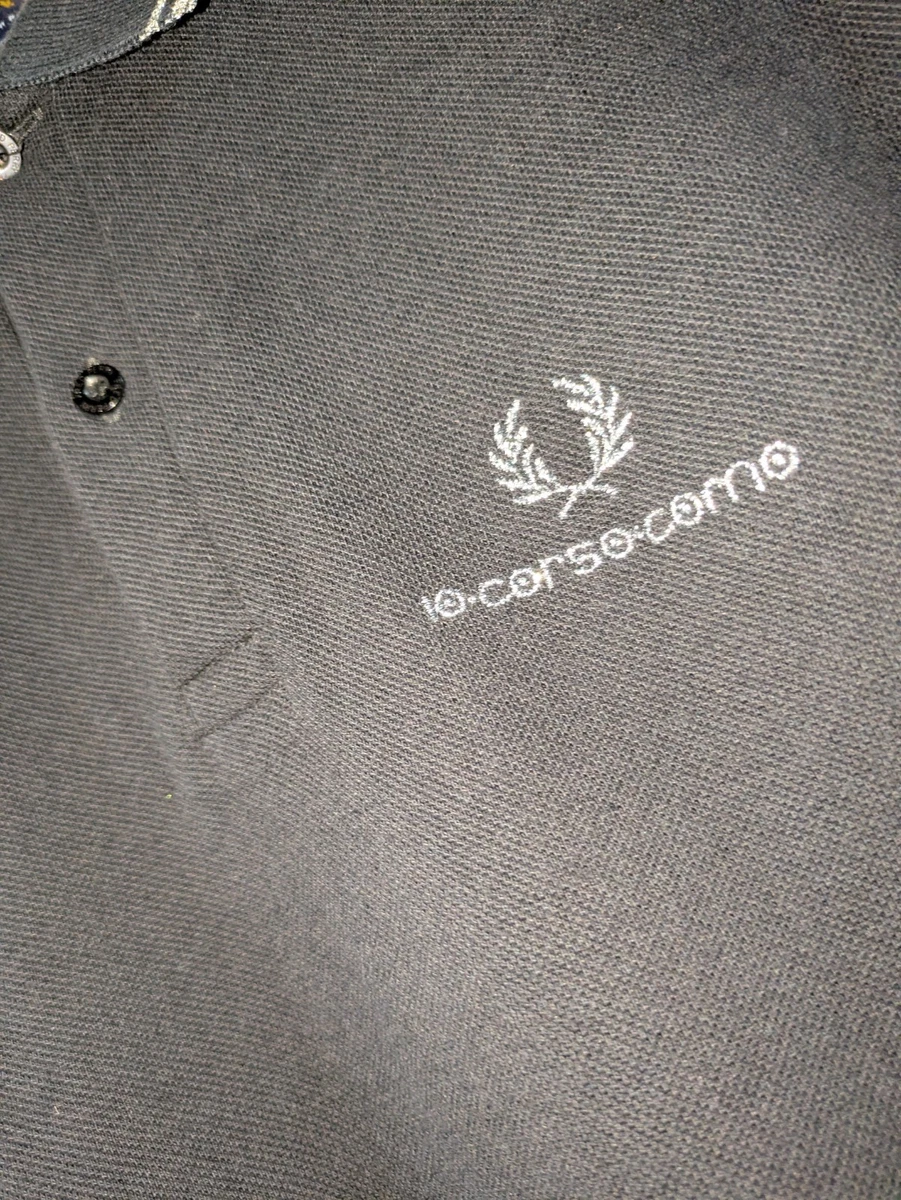 Fred Perry x 10 Corso Como SM9081 Polo Negro Plata, Hecho En Portugal, Talla S