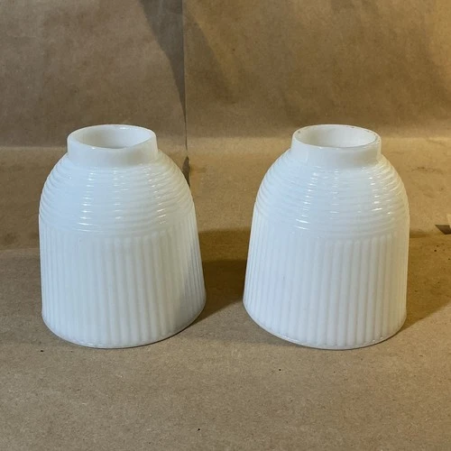 Pair Of Vintage Milk Glass Lamp/Light Shades As Is INV-B5I08