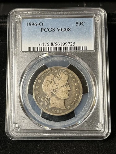1896 o barber half dollar Vg8