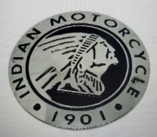 Large 2" New 1901 INDIAN MOTORCYCLE Chief Headdress Concho Chrome - Hand Made -